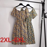 summer women dress vintage short sleeve mini dress chiffon floral womensummer tunic 2021 casual vestido plus size