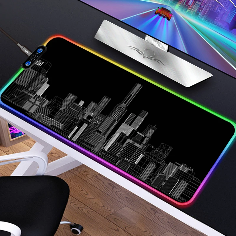 

Anime Ghsot In The Shell Mousepad Gaming Mouse Pad RGB LED Gamer Mat Computer Desk Padmouse USB Keyboard Computer Mat