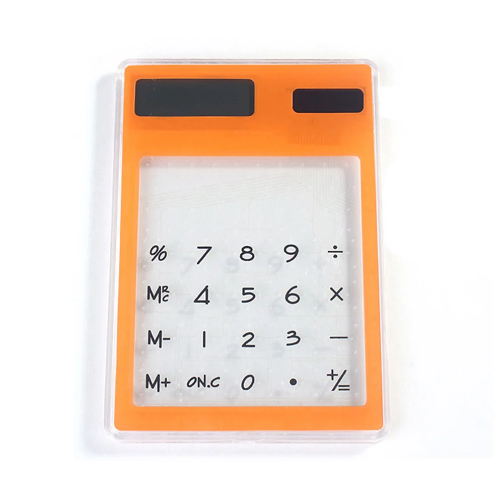 Solar Ultra Slim Touchscreen LCD 8 Digit Electronic Transparent Calculator Home Office Use Calculator офис полезно Office Useful