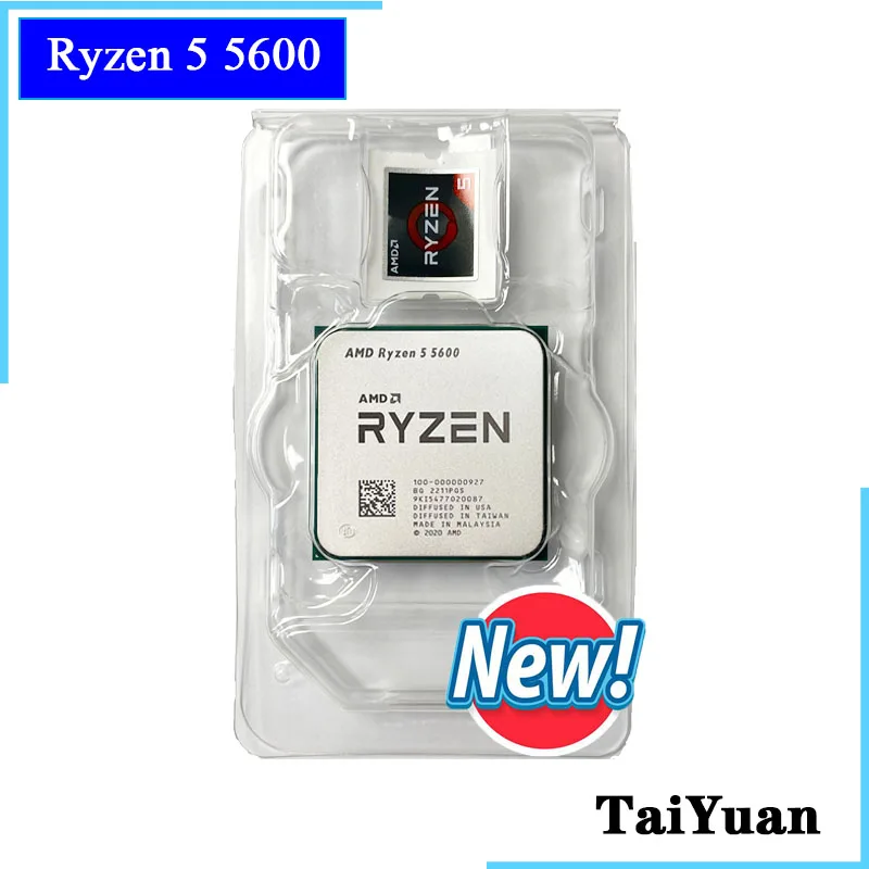 AMD Ryzen 5 5600 R5 5600 3,5 ГГц 6-ядерный 12-поточный ЦПУ процессор 7 нм L3 = 32M 100-000000927 разъем AM4 новый и без кулера - комплектующие пк