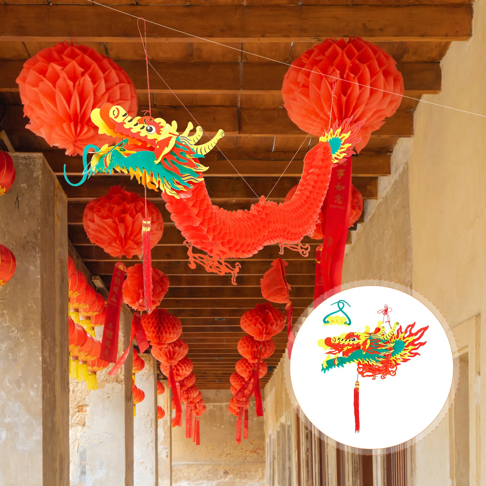 

Chinese New Year 3D: Lanterns for Chinese Spring Festival Home Party 2022 New Year Hanging Ornament 1. 5M