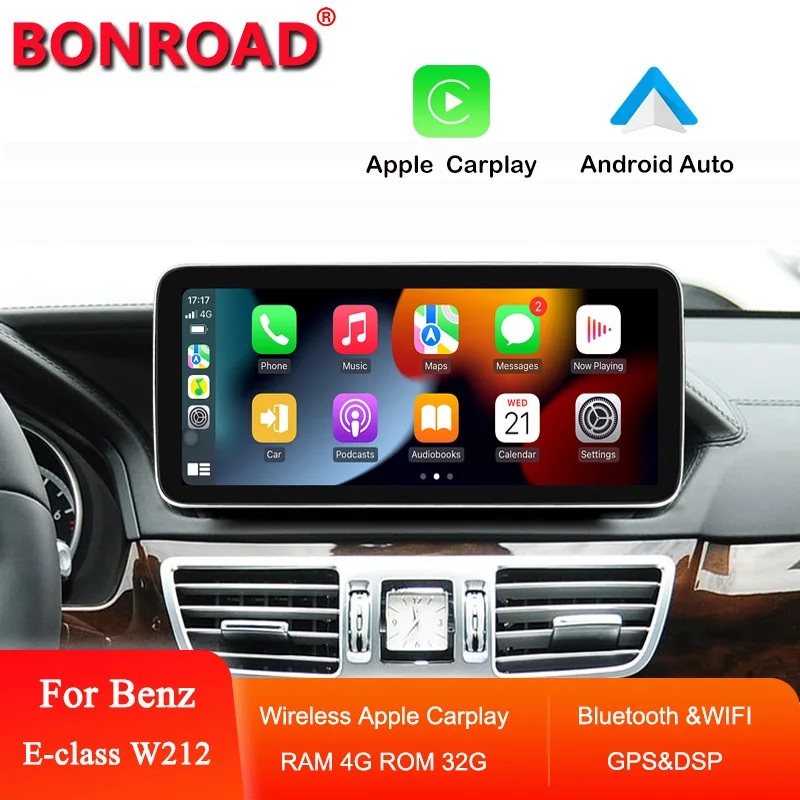 Автомагнитола Bonroad мультимедийный плеер на Android с GPS для Mercedes Benz E Class W212 S212 Apple Carplay