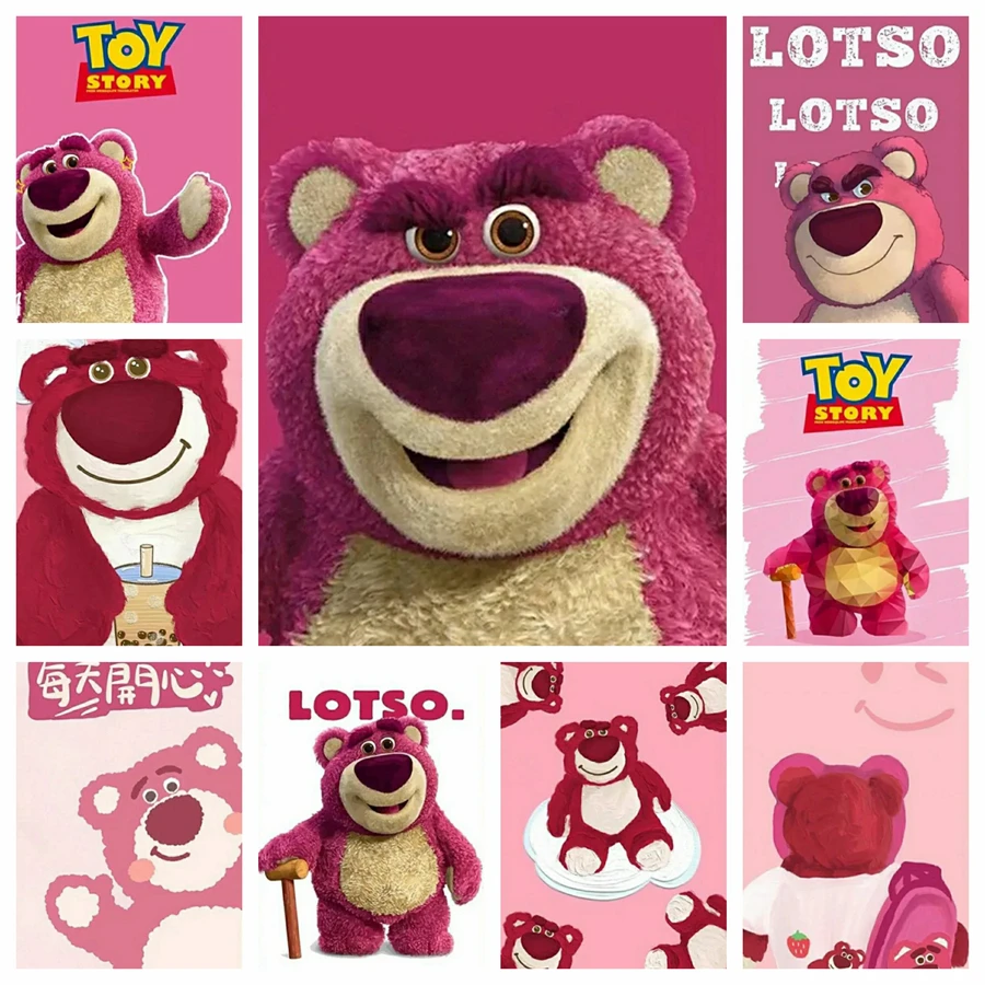 Картина из страз клубничный Медведь сделай сам