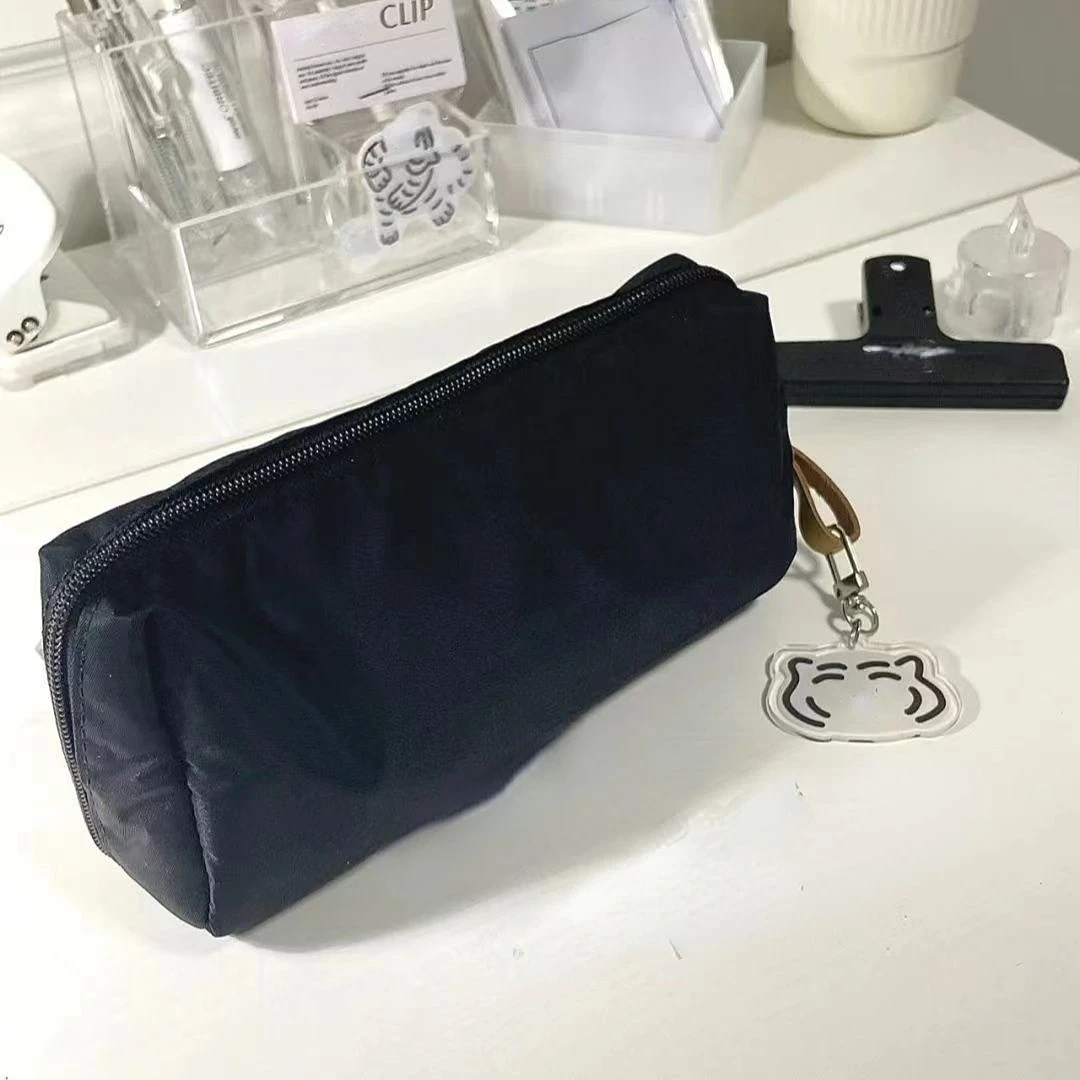 

Ins Large Capacity Pencil Bag Black Double Zipper Waterproof Mesh Pencil Pouch Universal Kid Stationery Pen Case School Supplies