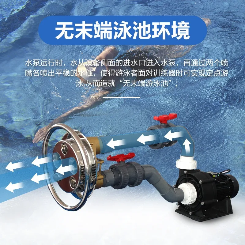 Фото Устройство для противоточного плавания и массажа Pool Countercurrent Trainer Endless Surf Jet Massage Propulsion Device для домашнего спа и тренировок в бассейне №2