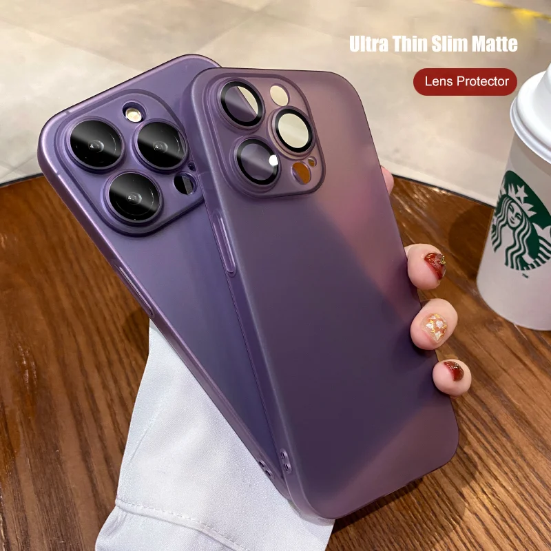 

Ultra Thin PC Camera Protector Case for iPhone 11 12 13 Pro Max 14 Plus Slim Matte Shockproof Phone Cover for iPhone 14 Pro Max