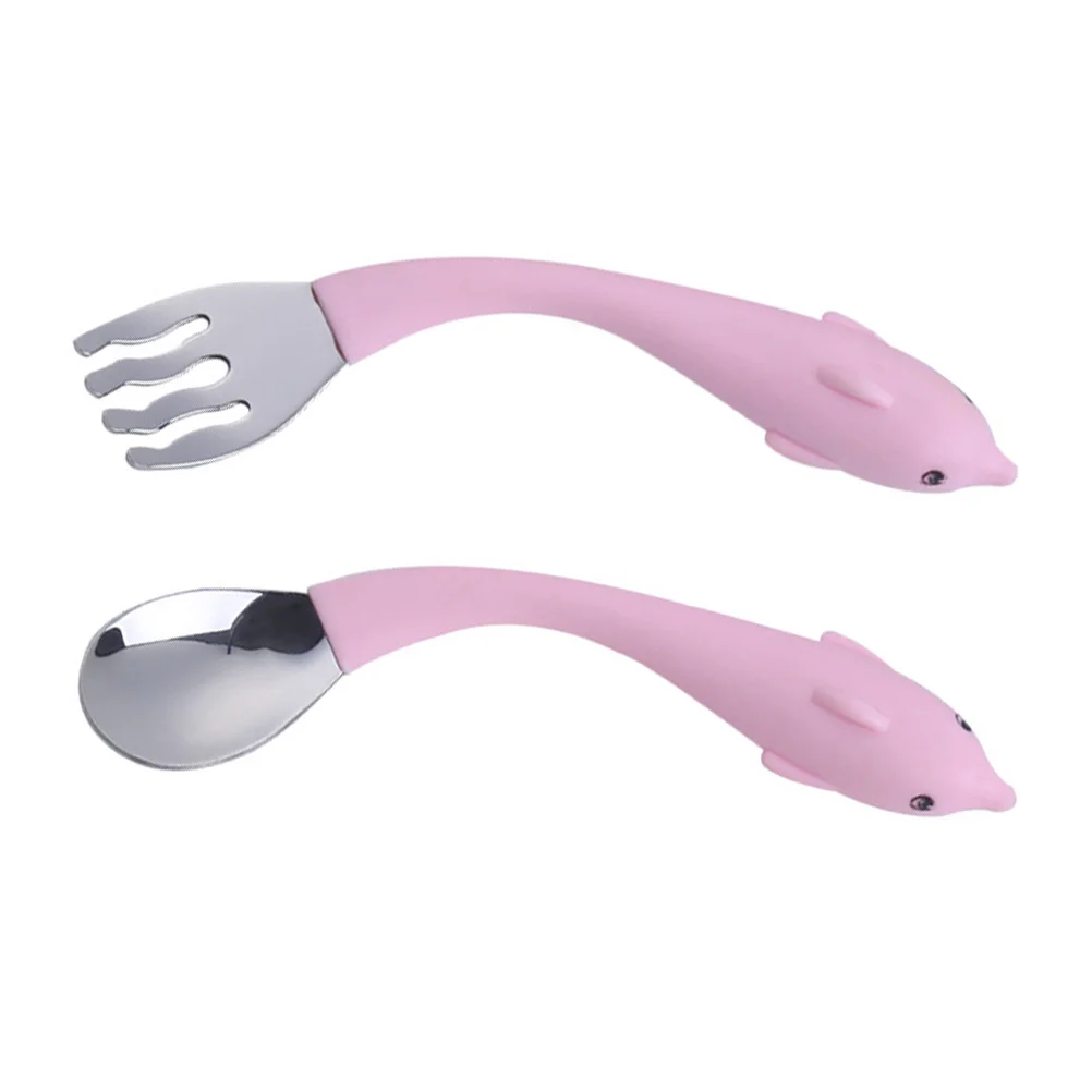 

Tableware Baby Stainless Steel Utensils Feeding Spoons Forks Training Spoon Kids Learning Eating Practice