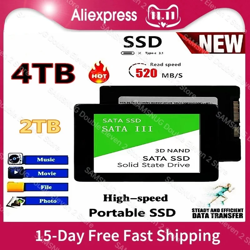 

SSD 4TB 2TB Hard drive disk sata3 2.5 inch ssd hdd TLC 500MB/s internal Solid State Drives for laptop ssd sata 1tb hard disk ps5