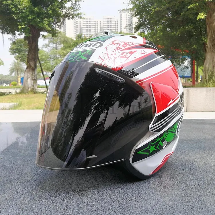 Open Face 3/4 Helmet SZ-Ram 3 Green Sword Cycling Motorcycle Helmet, Dirt Racing Motorcycle and Kart Protective Helmet, Capacete