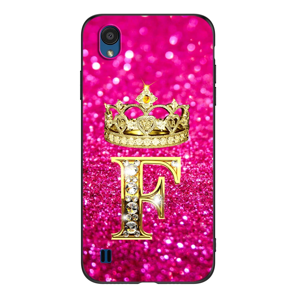 Case For ZTE Blade A5 2019 Case phone back cover black tpu case letter Diamond Crown pink images - 6