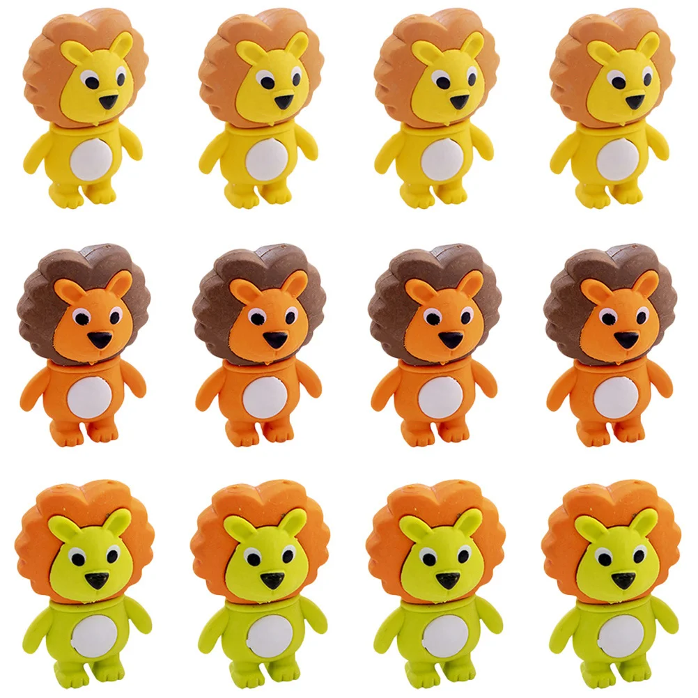 

20 Pcs Pencils in Bulk Little Lion Eraser Animals Erasers Modeling Smelly Cute for Girls Take Apart Rubbers Child
