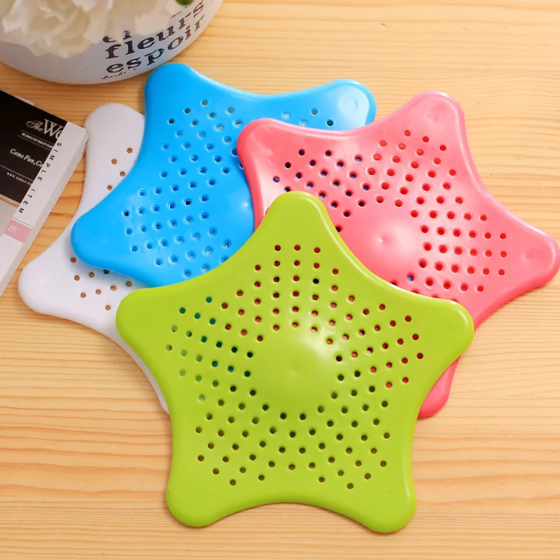 

5 Color Five-pointed Star PVC Sink Filter Bathroom Kitchen Sewer Filter Bath Shower Cover Drain Strainer Hair Stopper