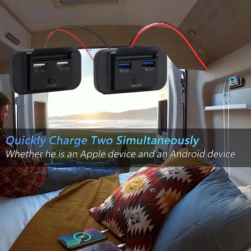 

Сетевое зарядное устройство с двумя USB-портами, 12 В/24 В, X7F4