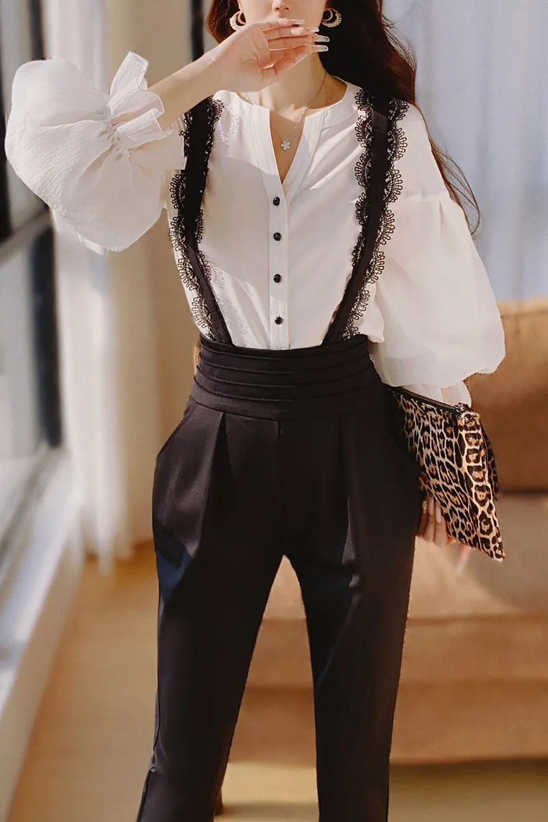 DABUWAWA Tienda Vestidos Elegantes Para Mujeres Кружевные брюки Женские офисные леггинсы в стиле ампир