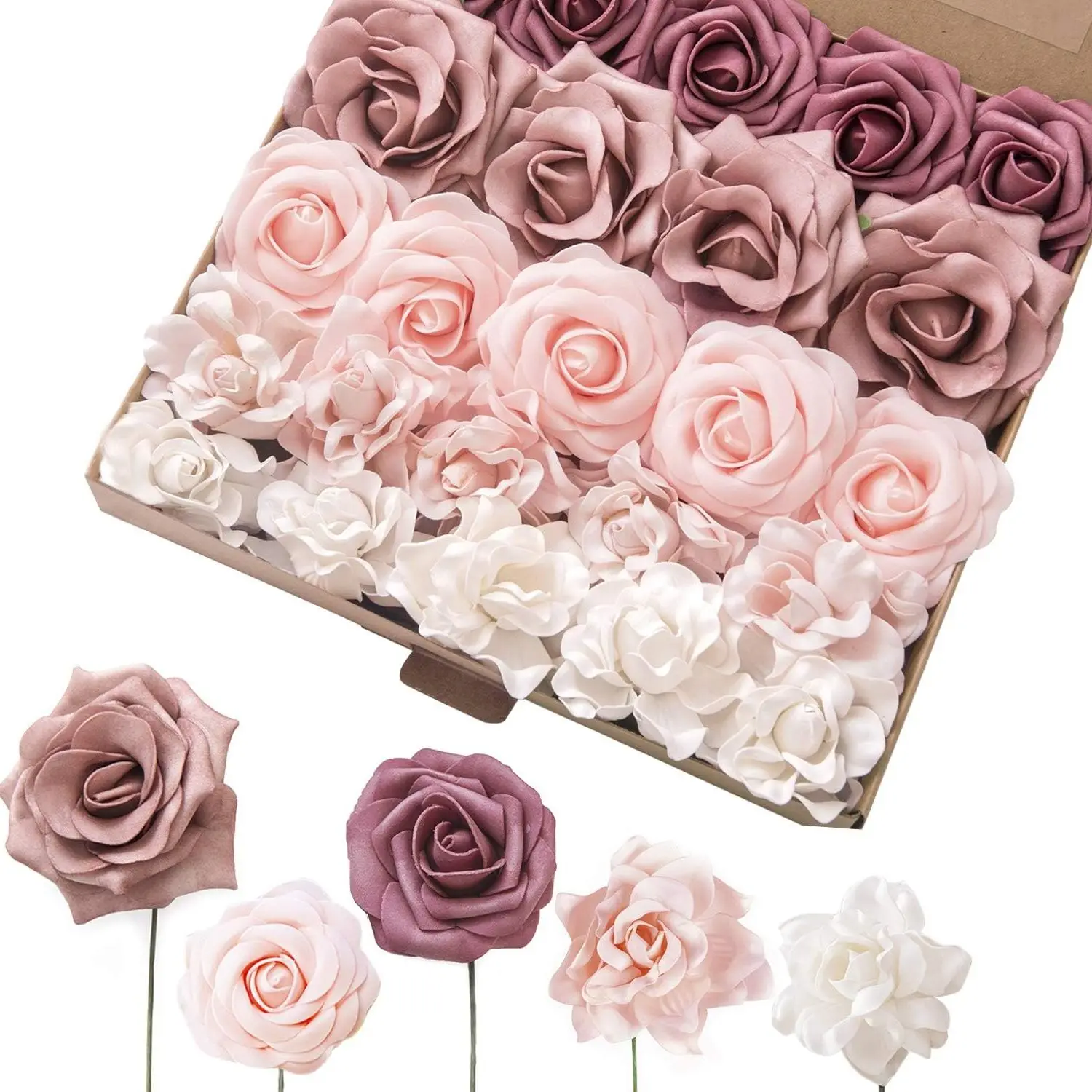 

Искусственные цветы, потертая пыльная роза, комбинированная коробка, набор «сделай сам», свадебные букеты, центральные части, Свадебный декор для душа, детской комнаты