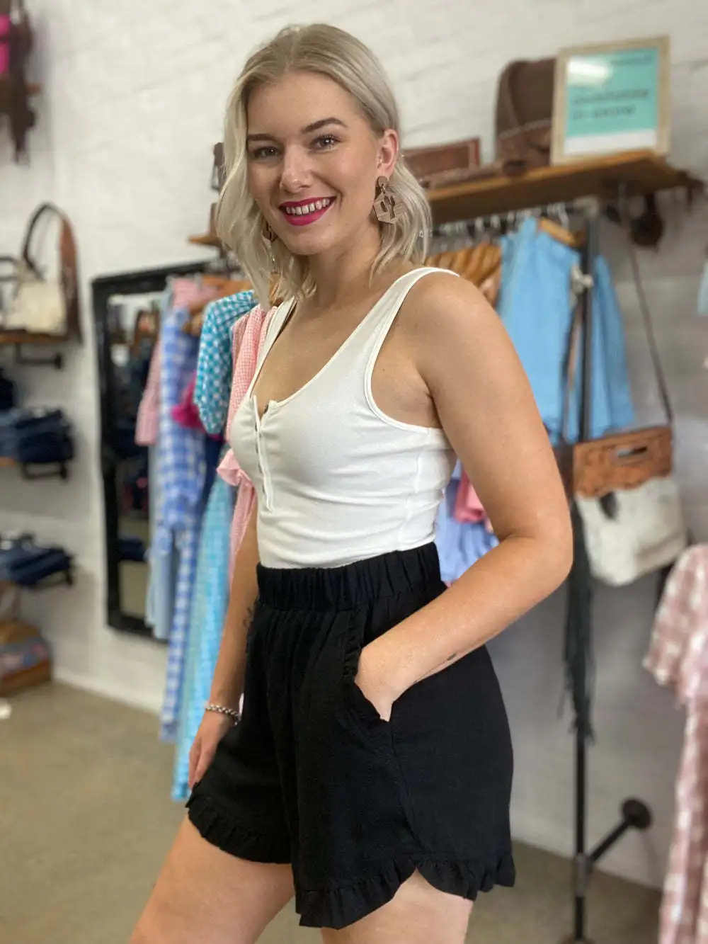 2023 Women Flower Border Shorts Cotton Cozy Casual Summer Beach Wide Leg Pants High Waist Fashion Sports Simple Y2K Clothes