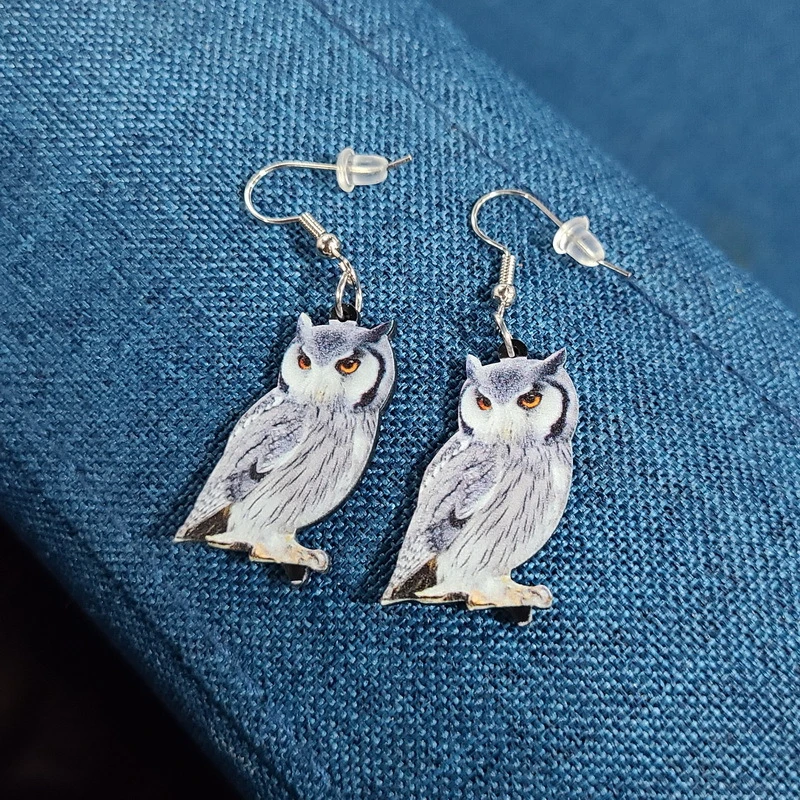 

2022 Fashion Cute Acrylic Bird Earrings For Women Funny Hummingbird Pigeon Eagle Owl Parrot Animal Drop Earrings Novelty Jewelry