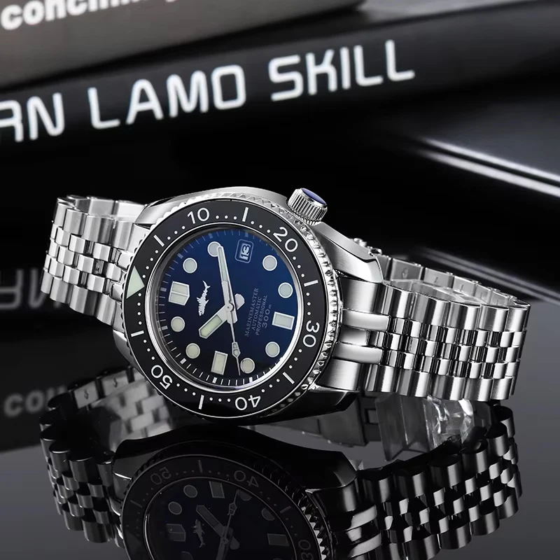 Фото Часы Heimdallr для мужчин MM300 Sumo SBDX, 300 м, водонепроницаемые, с сапфировым стеклом, C3, светящийся зеленый циферблат, NH35, автоматический механизм №2