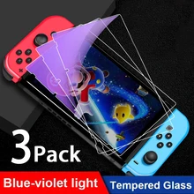 3Pack Anti Blue Light Tempered Glass Screen Protectors for NS Switch for Switch OLED for Switch LITE Eye Protection