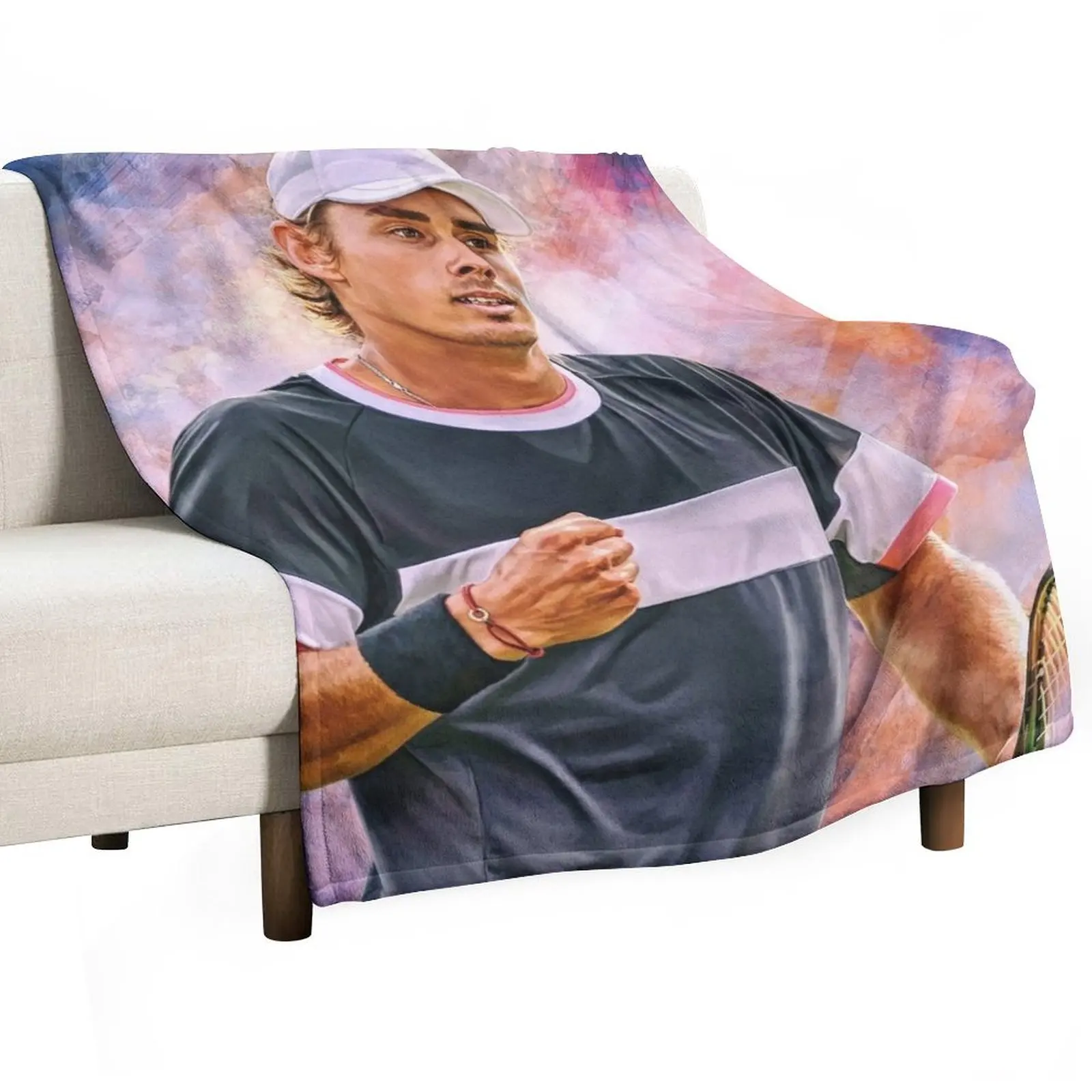Alex De Minaur приходит жест. Лондон 2023. Иллюстрация настенного плаката с цифровым