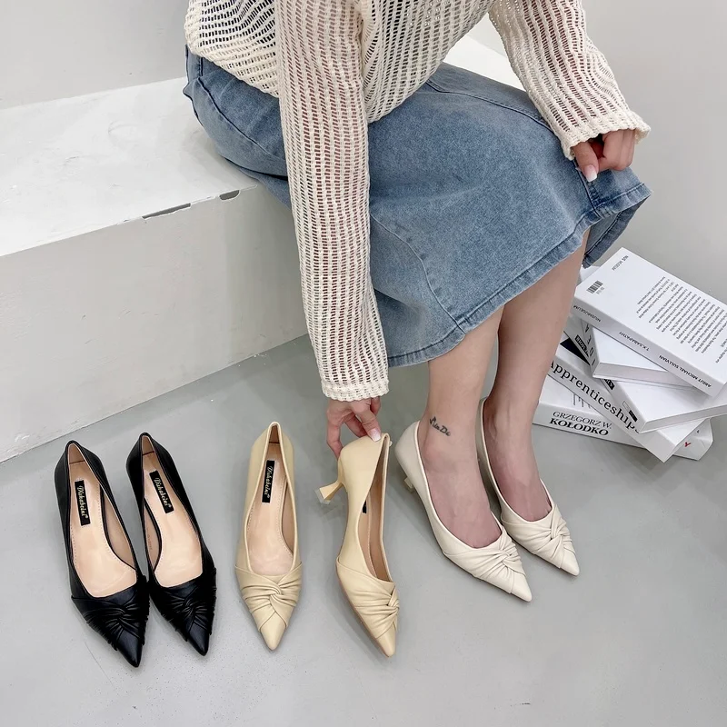 

High Quality Women's High Heels 2022 New PU Leather Pointed Toe Women's High Heels Fashion Elegant Wedding Party Women's Shoes