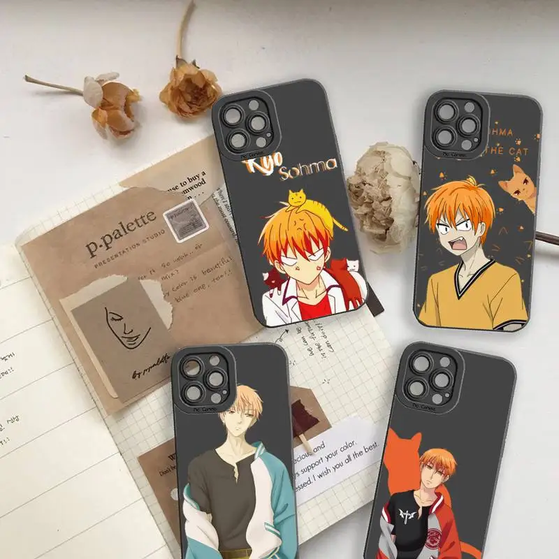 

Fruits Basket Kyo Sohma anime Phone Case For iPhone 13 12 11 Pro MAX Mini X XS XR 7 8 Plus Camera Lens Liquid Silicone