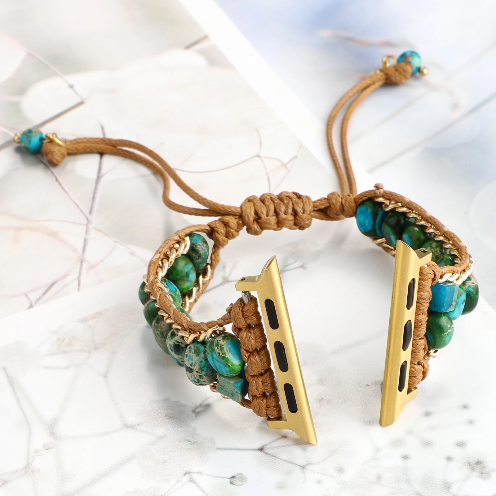 Bohemia Style Strap for Apple Watch band bracelet chain for Iwatch series87654321SE Ultra hand woven bead40 41 42 44 45mm women