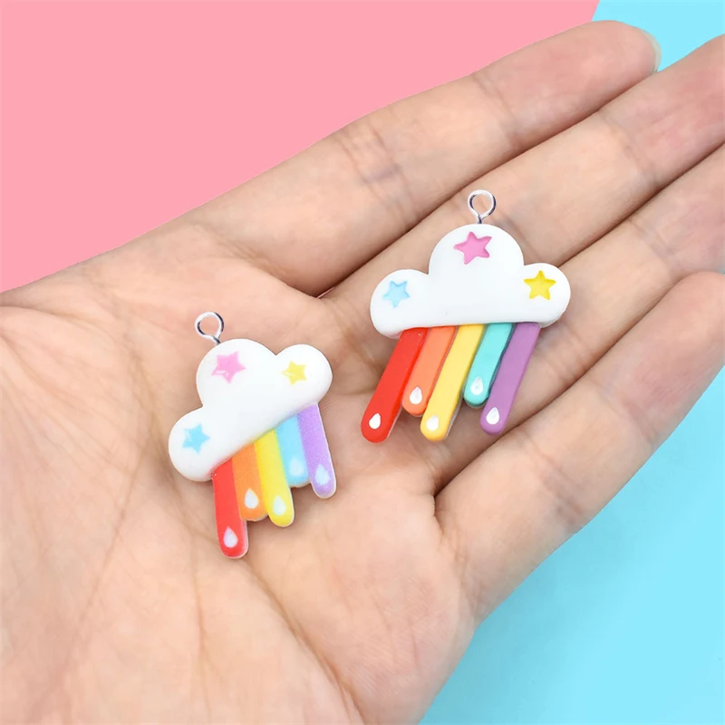 10 шт. Новые Подвески в виде звезд, облаков, кроликов, женское ожерелье, ювелирные изделия, милые Подвески C516