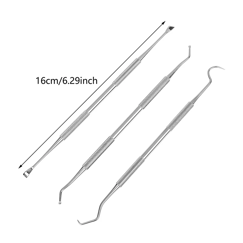 3pcs Dental Periodontal Probe Explorer Stainless Steel Double Ends Dentist Pick Scraper Tool Dentistry Tooth Stains Remover Home images - 6