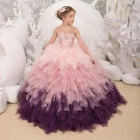 ruffles ball gown flower girl dresses 2022 pink wedding beaded lace appliqued toddler pageant dress kids formal wear prom %d9%81%d8%b3%d8%aa%d8%a7%d9%86