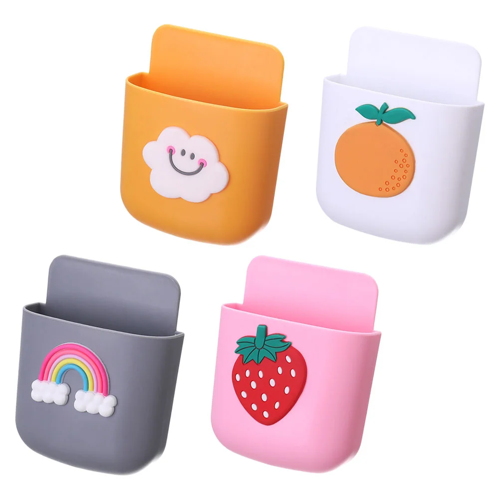 

4 Pcs Air Conditioner Wall Hanging Kickstands Office Mounted Organizer Pp Remote Controller Punch Free Case