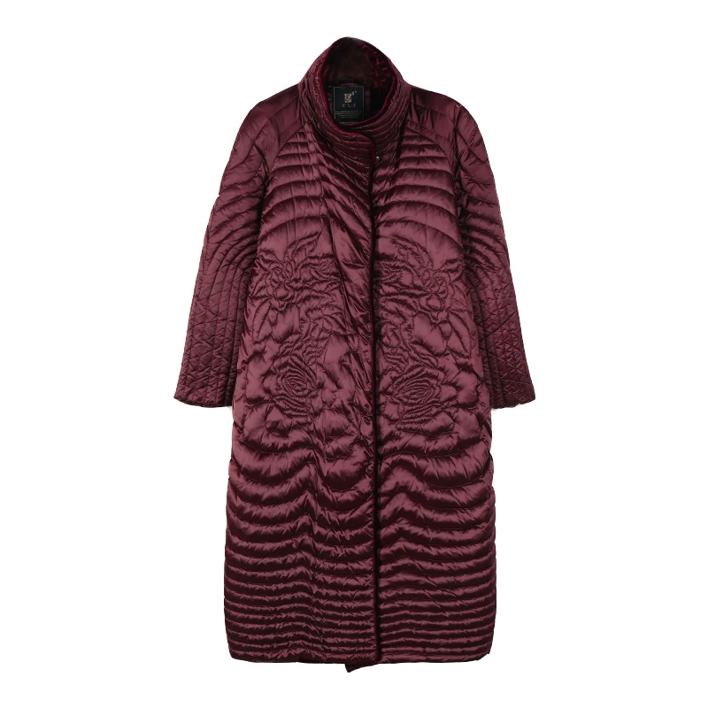 Luxury Women Turtleneck long down jacket 2022 Winter Loose Vintage embroidered puffer jacket Casual Ladies Overcoat INKEO 2O160 enlarge