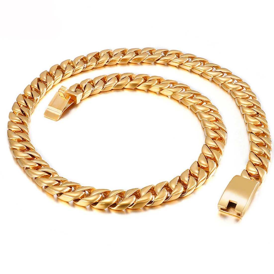 

Trendy Products Cuban Link Chain Necklace Bracelet For Men Women Boys Fahion Jewelry Gift 12mm 7-40inch