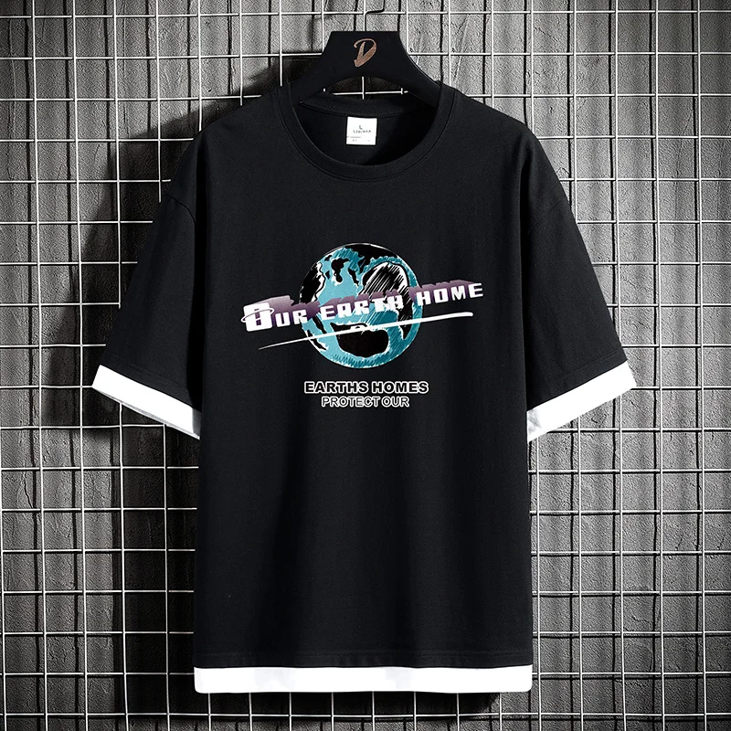 HIO HOP свободные мужские футболки Повседневные Классические 2023 летние с короткими