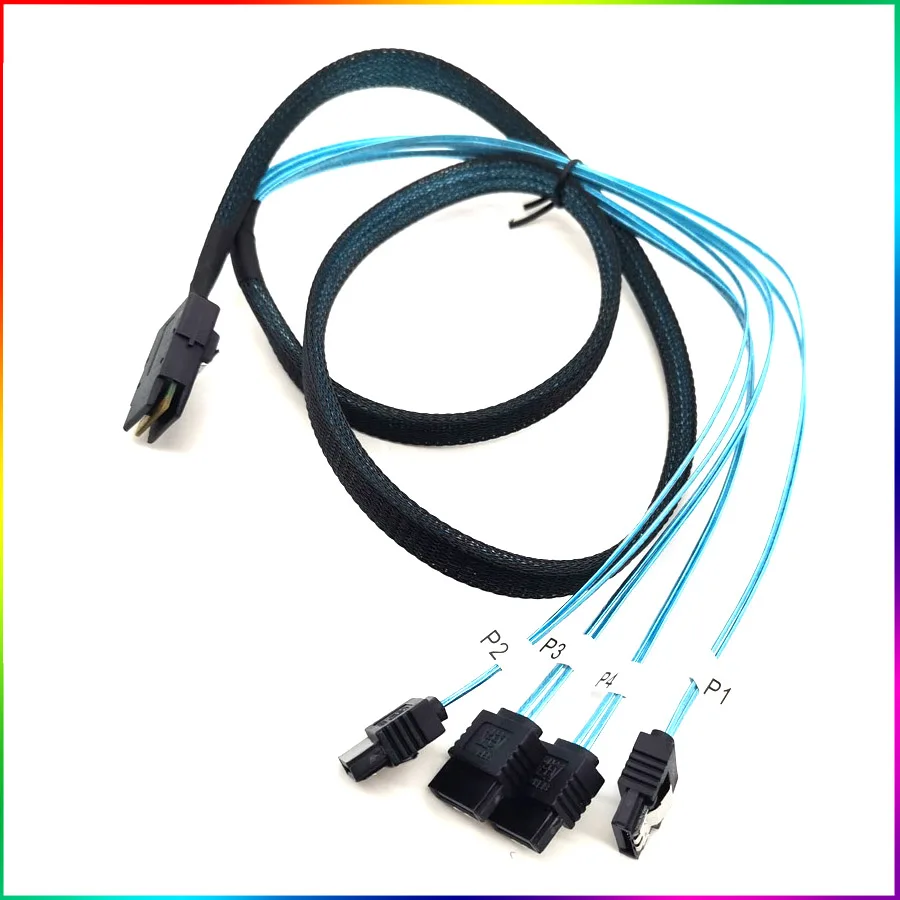 

Server Data Cable 12Gbps Transmission Rate 1M Hard disk cable Mini SAS SFF-8087 to 4 SATA Hard Disk Cable
