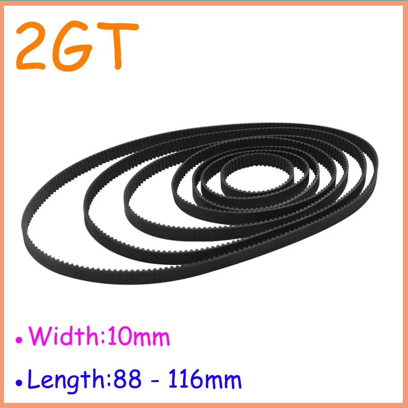 

Width 10mm 2GT Rubber Closed Loop Timing Belt Length 88 90 94 96 98 100 102 104 112 114 116mm Synchronous Belt Pitch 2mm