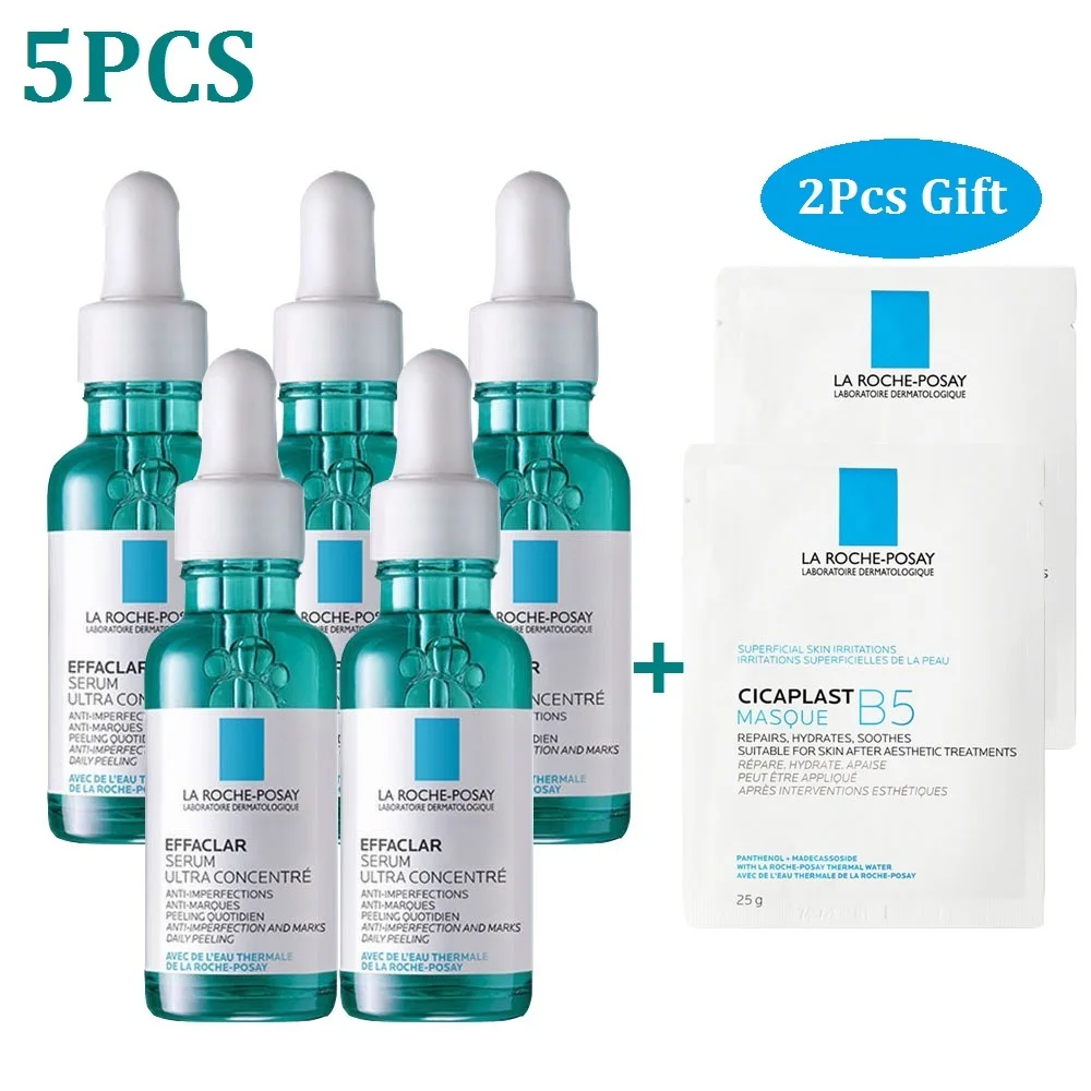 

5PCS La Roche Posay Effaclar Serum Hydrating Moisturizing Whitening Acne Reducing Pore Shrinking Salicylic Acid Nicotinamide
