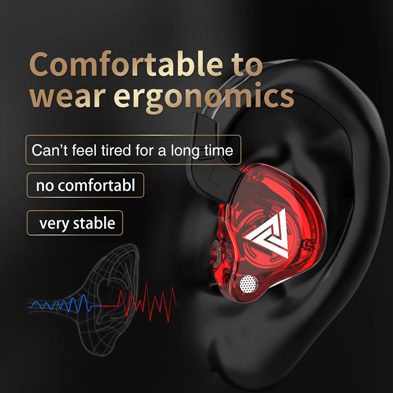 Фото QKZ AK6 наушники-вкладыши с микрофоном 3,5 мм кабель Handfree HiFi телефон проводные наушники наушники слуховые аппараты спортивный наушник №2