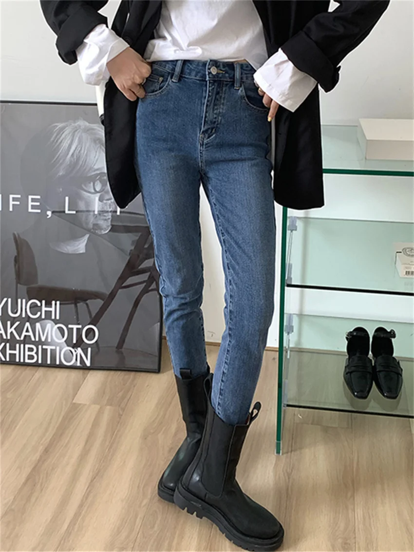 

HziriP Spring Pencil Pants Jeans Women Chic Slim-Fit Casual Denim 2023 High Waist Office Lady Streetwear All Match Mujer New OL