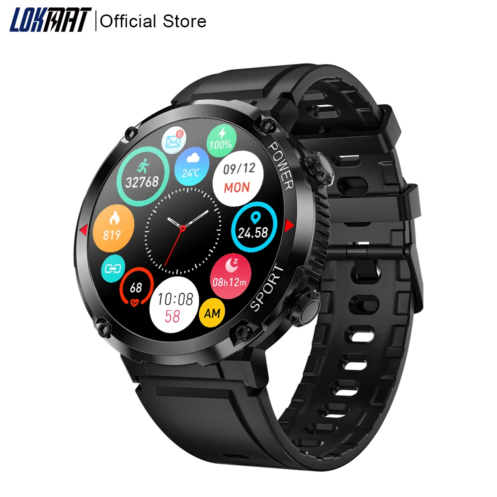 LOKMAT ZEUS PRO Bluetooth Calls Sport Smart Watch 1.6 inch Big Full Touch Screen Fitness Tracker Smartwatch Heart Rate Monitor