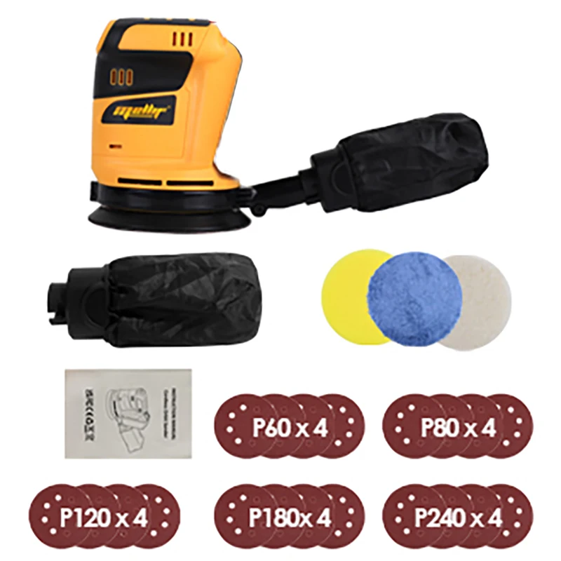 

Беспроводная орбитальная шлифовальная машина, совместимая с аккумулятором Dewalt, 18 В, 20 В, электрическая полировальная машина, шлифовальный станок для полировки дерева и металла (только инструмент)