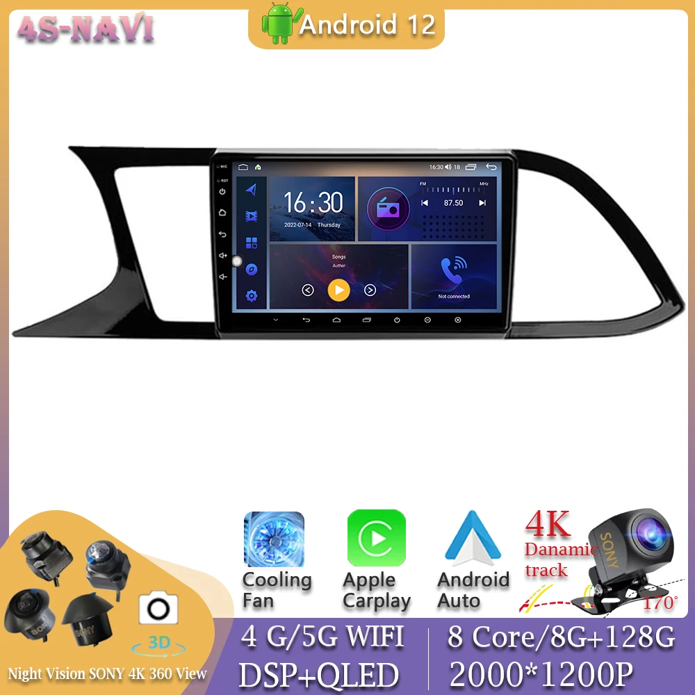 

Головное устройство 9 дюймов Android 12 для Seat Leon 3 2012 - 2020 автомобильное радио Авторадио мультимедийный плеер видеонаблюдение GPS стерео монитор