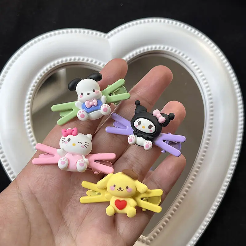 

6PCS Kawaii Sanrio BB clip Kuromi My Melody Cinnamoroll Cartoon Cute Bangs Clip Hair Accessories Beauty Headwear Gift for Girls