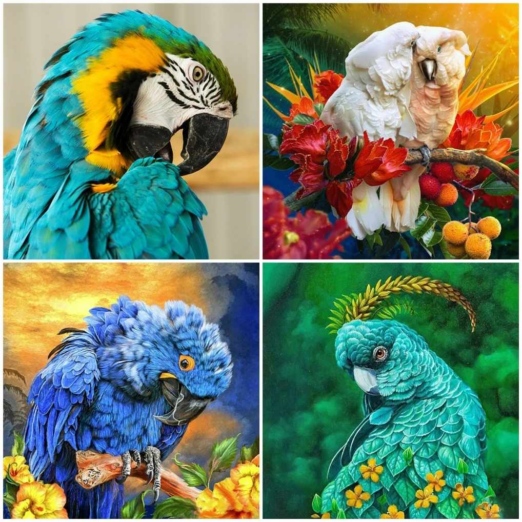 

5D Стразы Вышивка Животное попугай алмазная живопись вышивка крестиком Ручная инкрустация искусство для дома Украшение стен искусство пода...