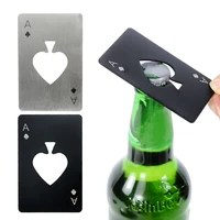 2 colors poker card beer bottle opener portable spade a bottle opener playing card stainless steel kitchen accessories bar tools