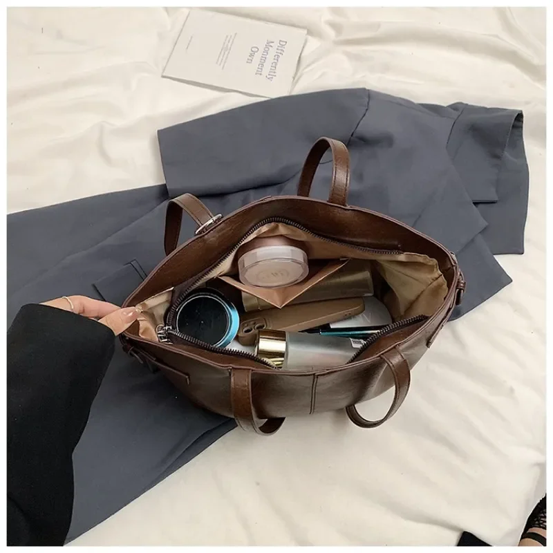 Корейская большая сумка в стиле ретро 2024 осень и зима новая высококачественная