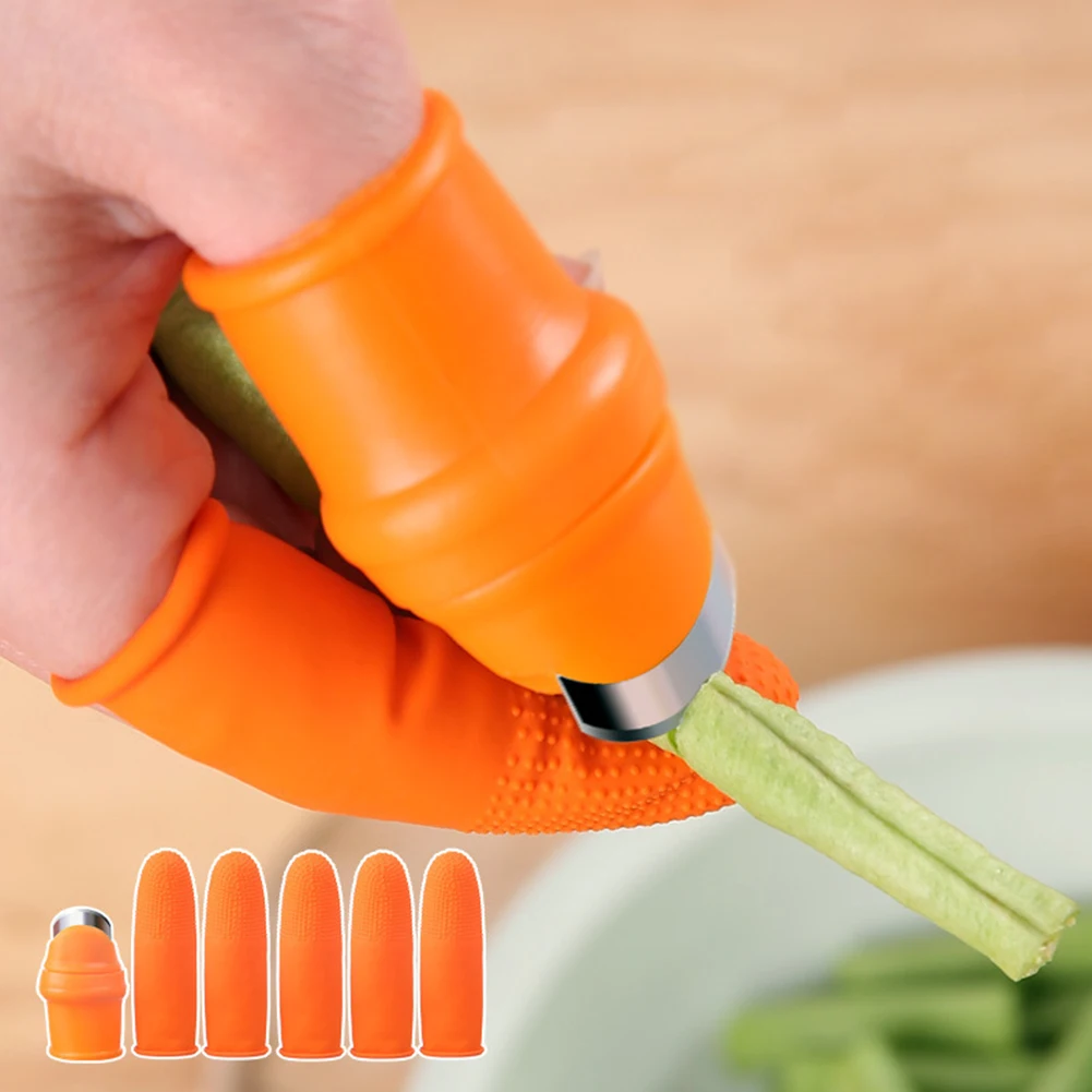 

Silicone Thumb Cutter Finger Guards Cut-resistant Finger Sleeve Bean Picker Picking Tool Kitchen Gadget Fruit & Vegetable Tools