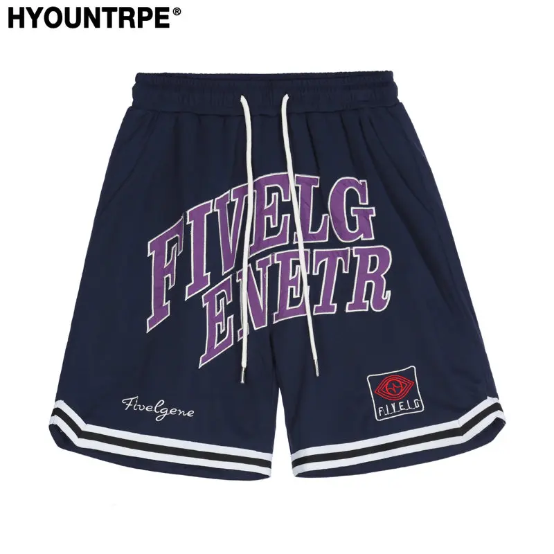 

Шорты баскетбольные мужские с вышивкой букв, спортивные штаны в стиле хип-хоп, повседневные короткие джоггеры с эластичным поясом, летние спортивные шорты для спортзала