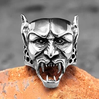 gothic vampire skull stainless steel mens rings punk unique trendy for male boyfriend biker jewelry creativity gift wholesale