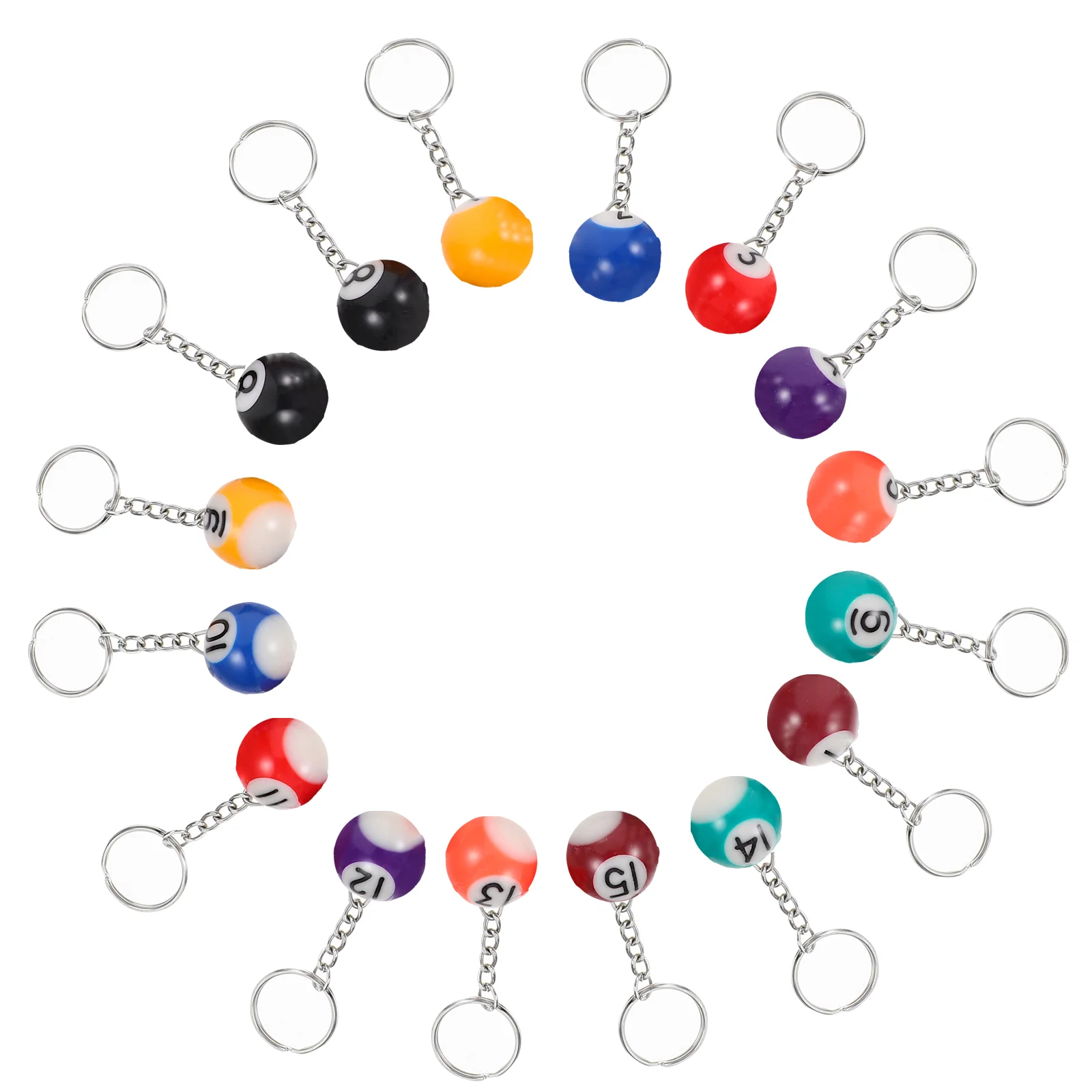 

16 Pcs Billiards Keychain Keepsakes Gifts Small Keychains Ornaments Delicate Pool Ball Adorable Pendants